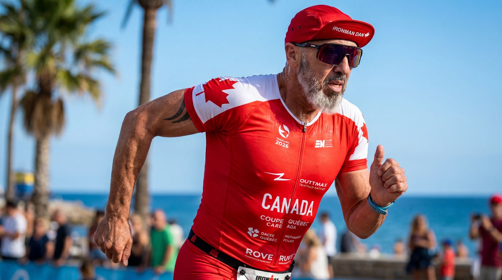 Daniel Lamarre en action lors d'une course de triathlon Ironman